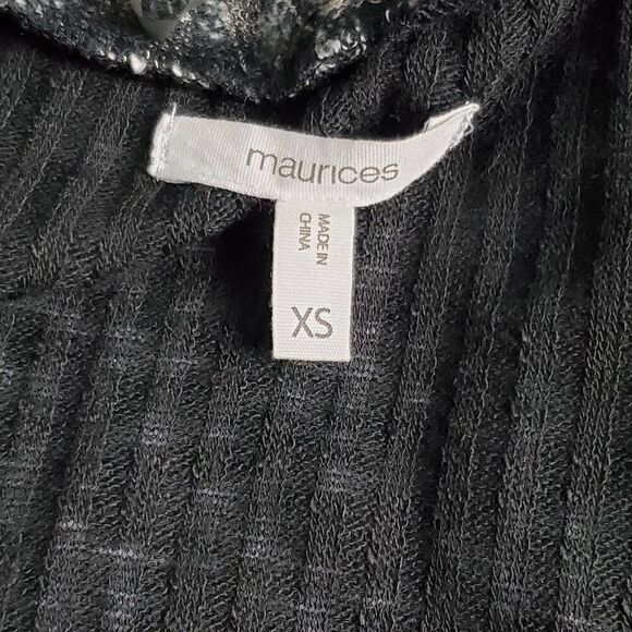 Maurices XS Black/Gray Open Front Cardigan Sweater - Picture 6 of 8